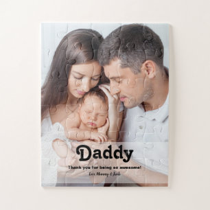 Moderne Retro Daddy Custom Foto en Bericht Legpuzzel
