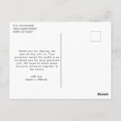 Moderne retro dank u bruiloft foto briefkaart (Achterkant)