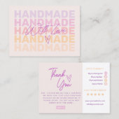 Moderne retro dank u klein Visitekaartje (Voorkant / Achterkant)