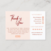 Moderne retro dank u klein Visitekaartje (Achterkant)