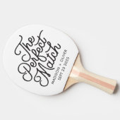 Moderne retro de perfecte match script bruiloft tafeltennisbatje (Zijkant)