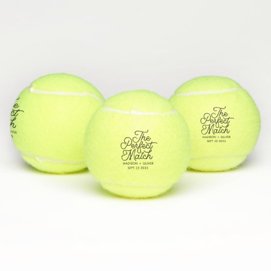 Moderne retro de perfecte match script bruiloft tennisballen (Multi)