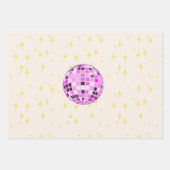 Moderne Retro Disco Ball Beige Inpakpapier Vel (Voorkant 3)