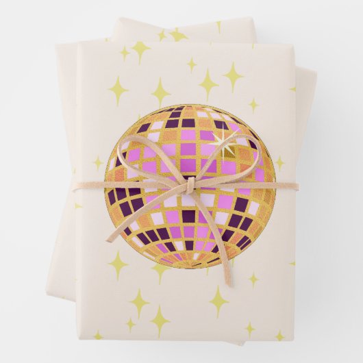 Moderne Retro Disco Ball Inpakpapier Vel (In situ)