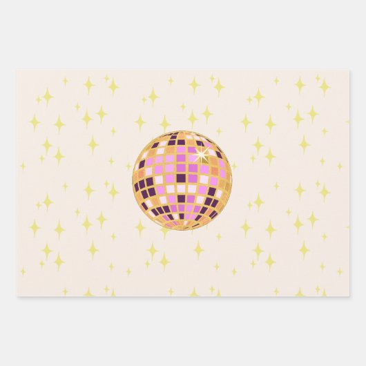 Moderne Retro Disco Ball Inpakpapier Vel (Voorkant)