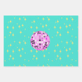 Moderne Retro Disco Ball turquoise Inpakpapier Vel (Voorkant)