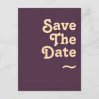 Moderne Retro | Donkere Paarse Save The Date