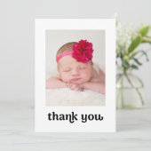 Moderne Retro Eenvoudige Baby Meisje Douche Bedankkaart (Staand voorkant)