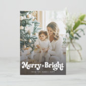 Moderne Retro Eenvoudige Foto Kerstmis Feestdagenkaart (Staand voorkant)