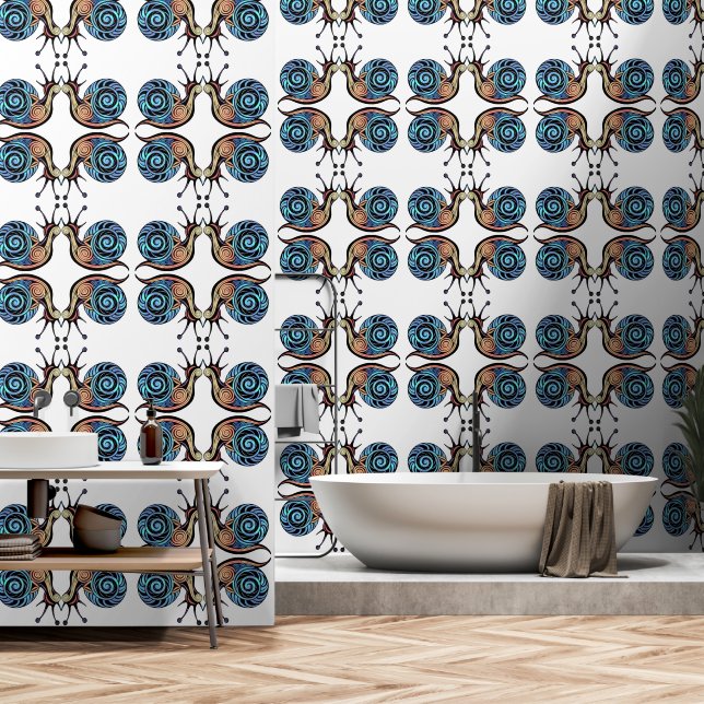 moderne retro-effect slak behang (Badkamer)