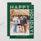 Moderne Retro Elegante Eén Foto Aangepaste Donkerg Feestdagenkaart (Voorkant / Achterkant)