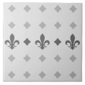 Moderne Retro Elegante Tegels Fleur de Lis Pattern Tegeltje (Voorkant)