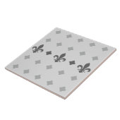 Moderne Retro Elegante Tegels Fleur de Lis Pattern Tegeltje (Zijkant)