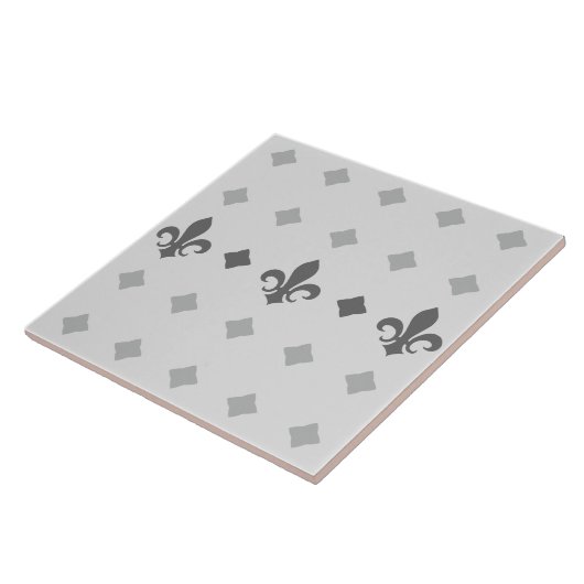 Moderne Retro Elegante Tegels Fleur de Lis Pattern Tegeltje (Zijkant)