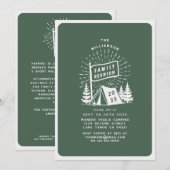Moderne Retro Family Reunion Outdoor Camping Trees Kaart (Voorkant / Achterkant)