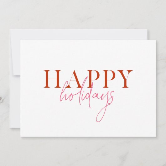 Moderne Retro Fel Kleurrijk Rood Roze Script Hond Feestdagenkaart (Voorkant)