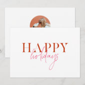 Moderne Retro Fel Kleurrijk Rood Roze Script Hond Feestdagenkaart (Voorkant / Achterkant)