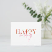 Moderne Retro Fel Kleurrijk Rood Roze Script Hond Feestdagenkaart (Staand voorkant)