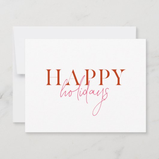 Moderne Retro Fel Kleurrijk Rood Roze Script Hond Feestdagenkaart (Voorkant)