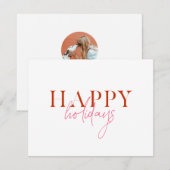 Moderne Retro Fel Kleurrijk Rood Roze Script Hond Feestdagenkaart (Voorkant / Achterkant)