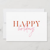 Moderne Retro Fel Kleurrijke Rode Roze Schrift Hon Feestdagenkaart (Voorkant)