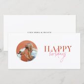 Moderne Retro Fel Oranje Script Hond Feestdagenkaart (Voorkant / Achterkant)