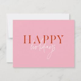 Moderne Retro Fel Roze Script Foto Feestdagenkaart