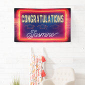 Moderne Retro Felicitaties Afstuderen Spandoek (Insitu)