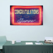 Moderne Retro Felicitaties Afstuderen Spandoek (Beurs)