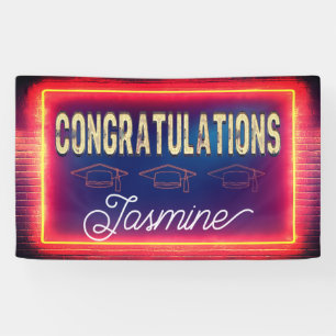 Moderne Retro Felicitaties Afstuderen Spandoek