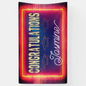Moderne Retro Felicitaties Afstuderen Spandoek (Verticaal)