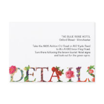 Moderne Retro Floral Wedding Directions Invoegen