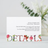Moderne Retro Floral Wedding Directions Invoegen Informatiekaartje (Staand voorkant)