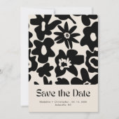 Moderne Retro Floral Wedding QR-code Save the Date (Voorkant)