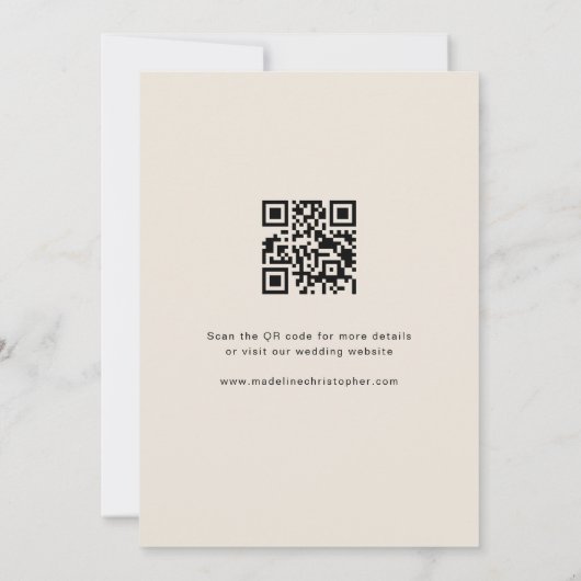 Moderne Retro Floral Wedding QR-code Save the Date (Achterkant)