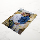 Moderne Retro FOIL Trouwkaart 'Save The Date' Folie Uitnodiging (Gedraaid)