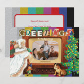 Moderne retro foto kerstvakantie bedrijf feestdagenkaart (Voorkant / Achterkant)