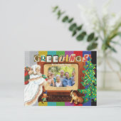 Moderne Retro foto Kerstvakantie Feestdagenkaart (Staand voorkant)