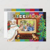 Moderne Retro foto Kerstvakantie Feestdagenkaart (Voorkant / Achterkant)