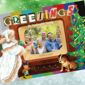 Moderne Retro foto Kerstvakantie Feestdagenkaart