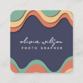 Moderne Retro Fotograaf QR Code Visitekaartje (Voorkant)