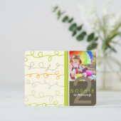 Moderne Retro Fun Art Scribbles Foto Kinderen Verj Kaart (Staand voorkant)