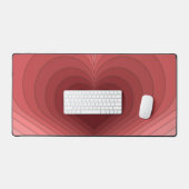 Moderne Retro Funky Red Pink Heart Desk Mat (Keyboard & Muis)