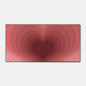Moderne Retro Funky Red Pink Heart Desk Mat (Voorkant)