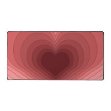 Moderne Retro Funky Red Pink Heart Desk Mat
