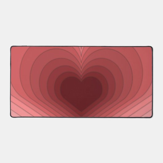 Moderne Retro Funky Red Pink Heart Desk Mat (Voorkant)