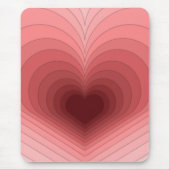 Moderne Retro Funky Red Pink Heart Mousepad Muismat (Voorkant)