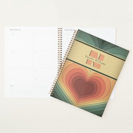 Moderne Retro Funky Romantische Hartplanner Planner (Display)