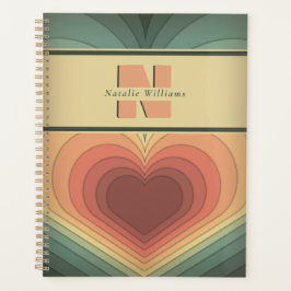 Moderne Retro Funky Romantische Hartplanner Planner
