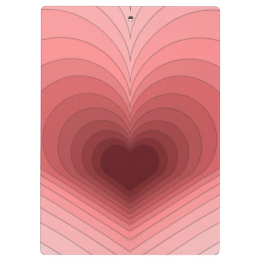 Moderne retro funky rood roze hart klembord (Achterkant)